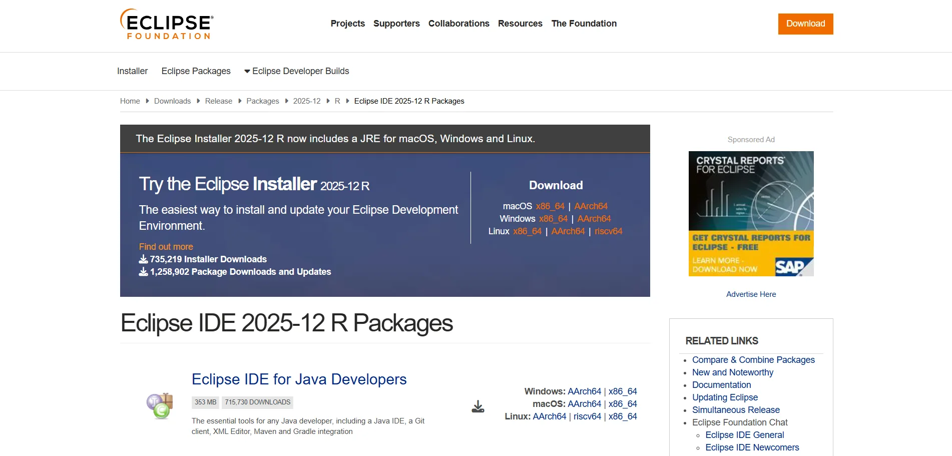 Eclipse Download Page