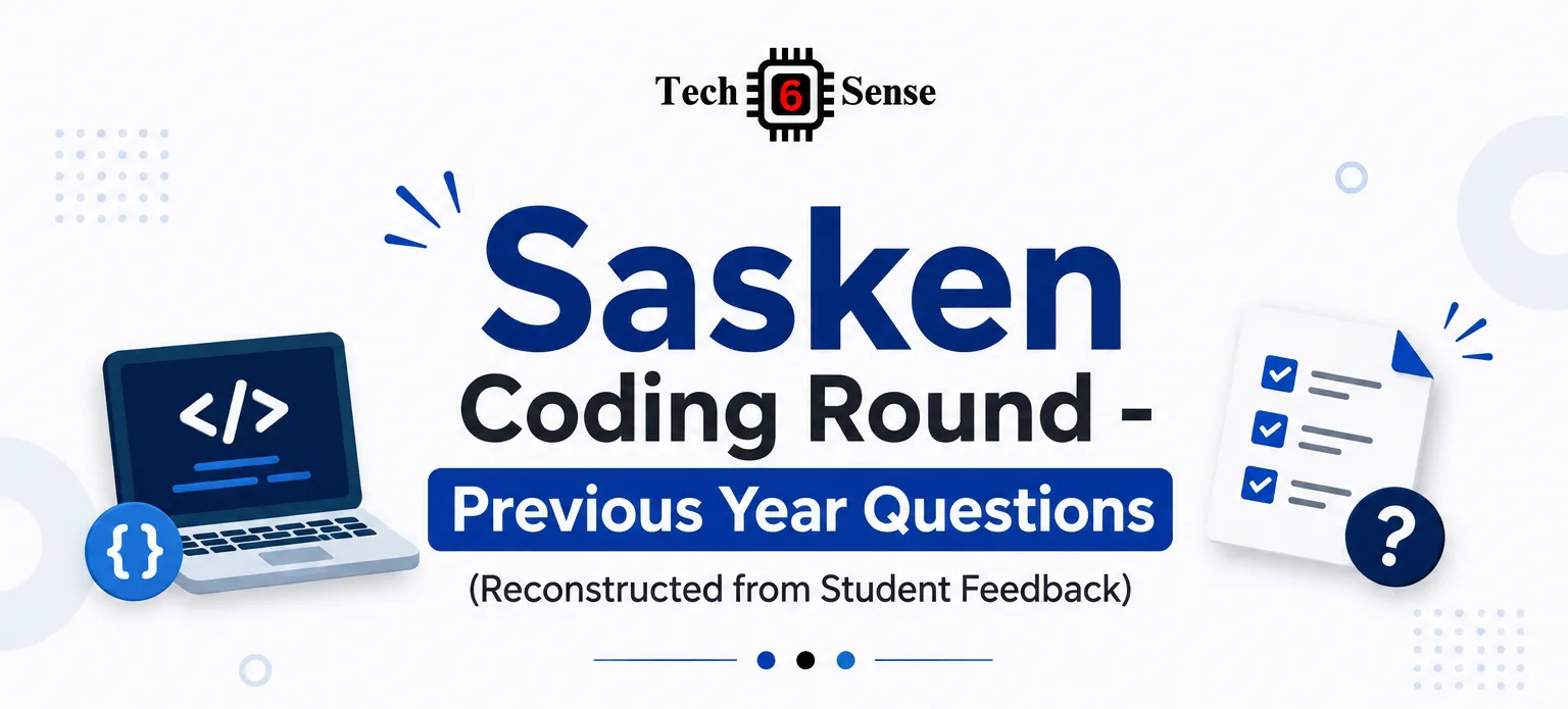 Sasken Coding Round - Previous Year Questions (Reconstructed from Student Feedback)